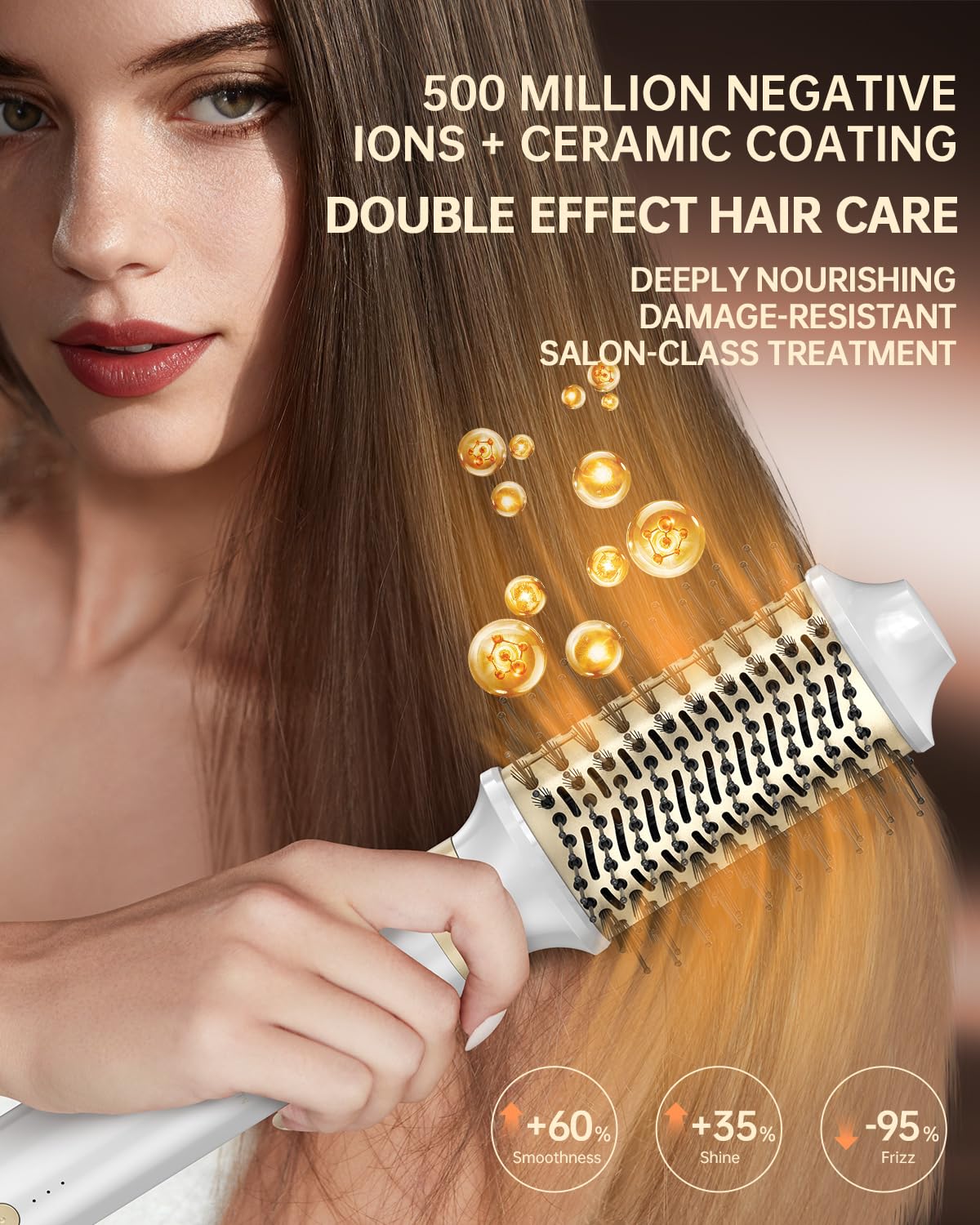 webeauty Doble Voltaje Moldeador Pelo 6 en 1 Cepillo Secador de Pelo Blanco
