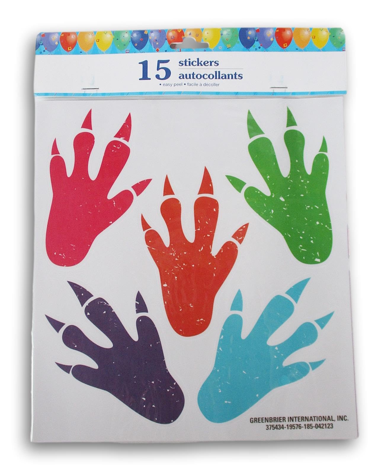 Dinosaur Footprint Stickers - Jumbo Floor Dino Claw Stickers for Kids -15 Piece