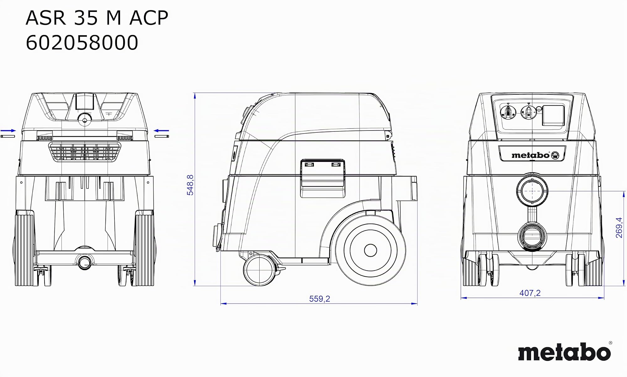 Metabo ASR 35 M ACP - Aspirador universal para seco y humedo, polvo clase M