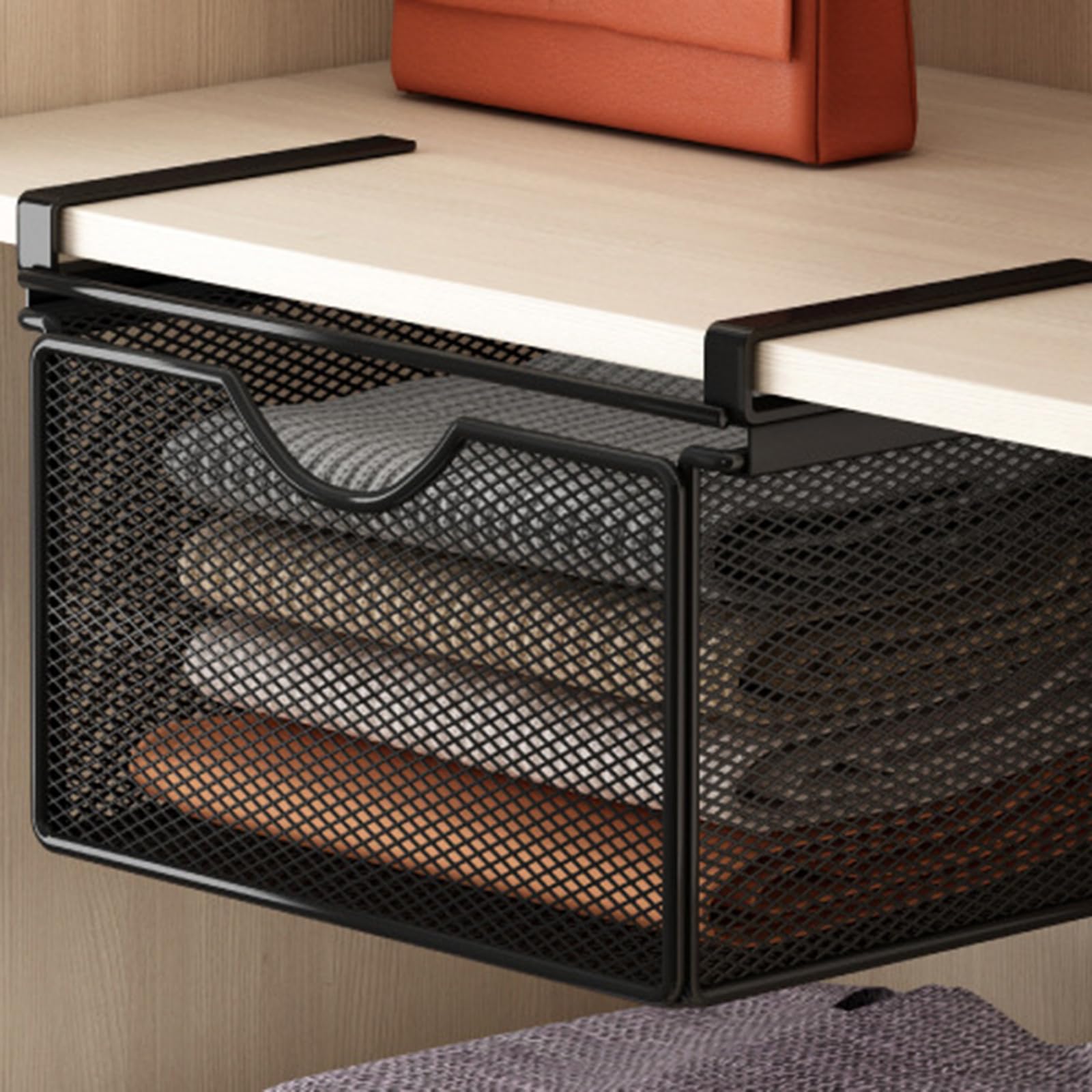 LOVIVER Organizer per Biancheria Calzini Sotto Il Ripiano, Cestelli Sottomensola per Snack, Biscotti, Organizer per Cassetti per Partizioni Con Spessore Inferiore a 2,2 Cm, 31 Cm X 22 Cm X 9 Cm
