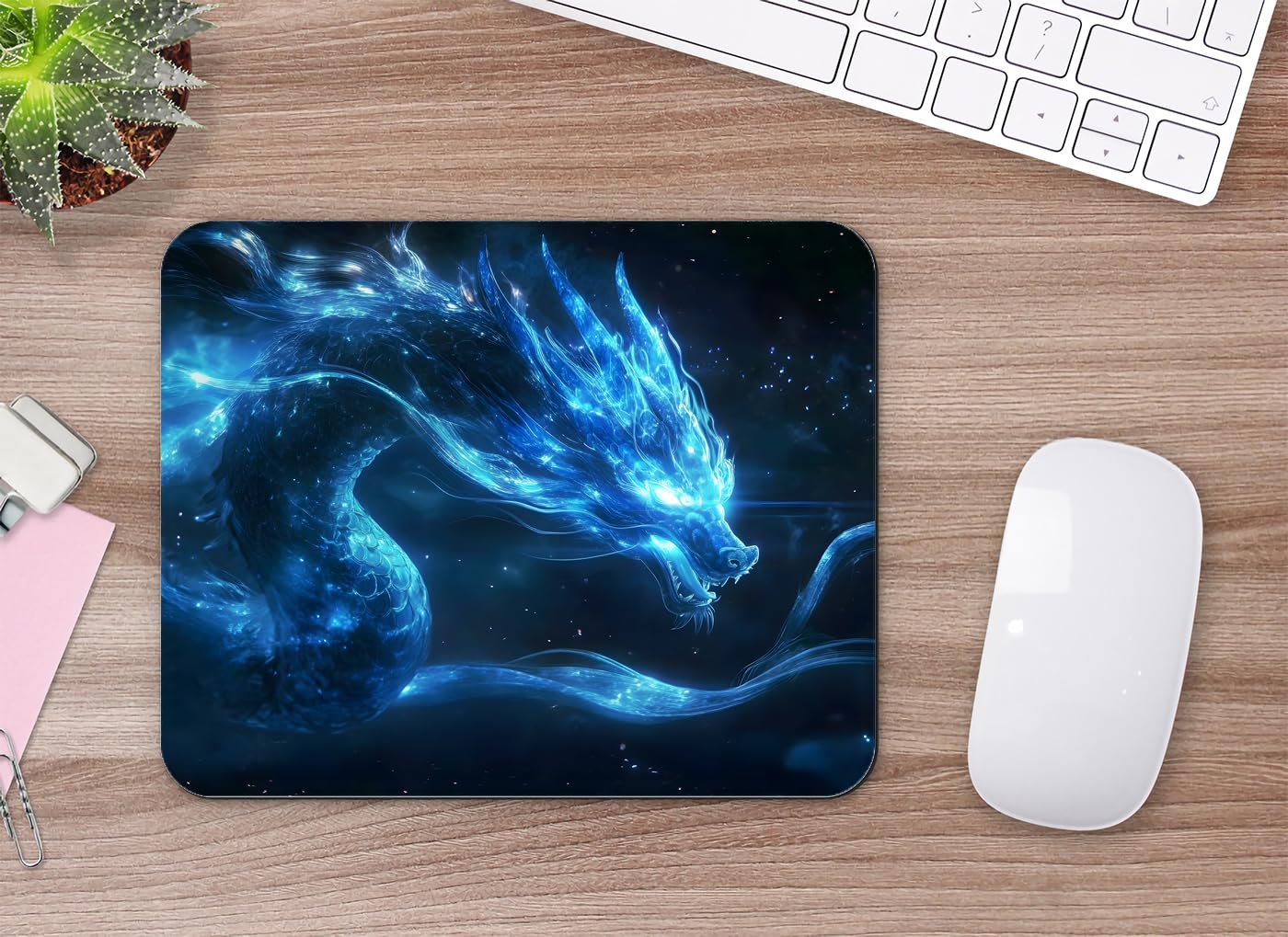 Blue Dragon Tapis de souris pour bureau, ordinateur portable et ordinateur portable sans fil, 24,1 x 20,1 cm, base en caoutchouc antidérapant, surface lisse, pour la maison, le bureau et les voyages