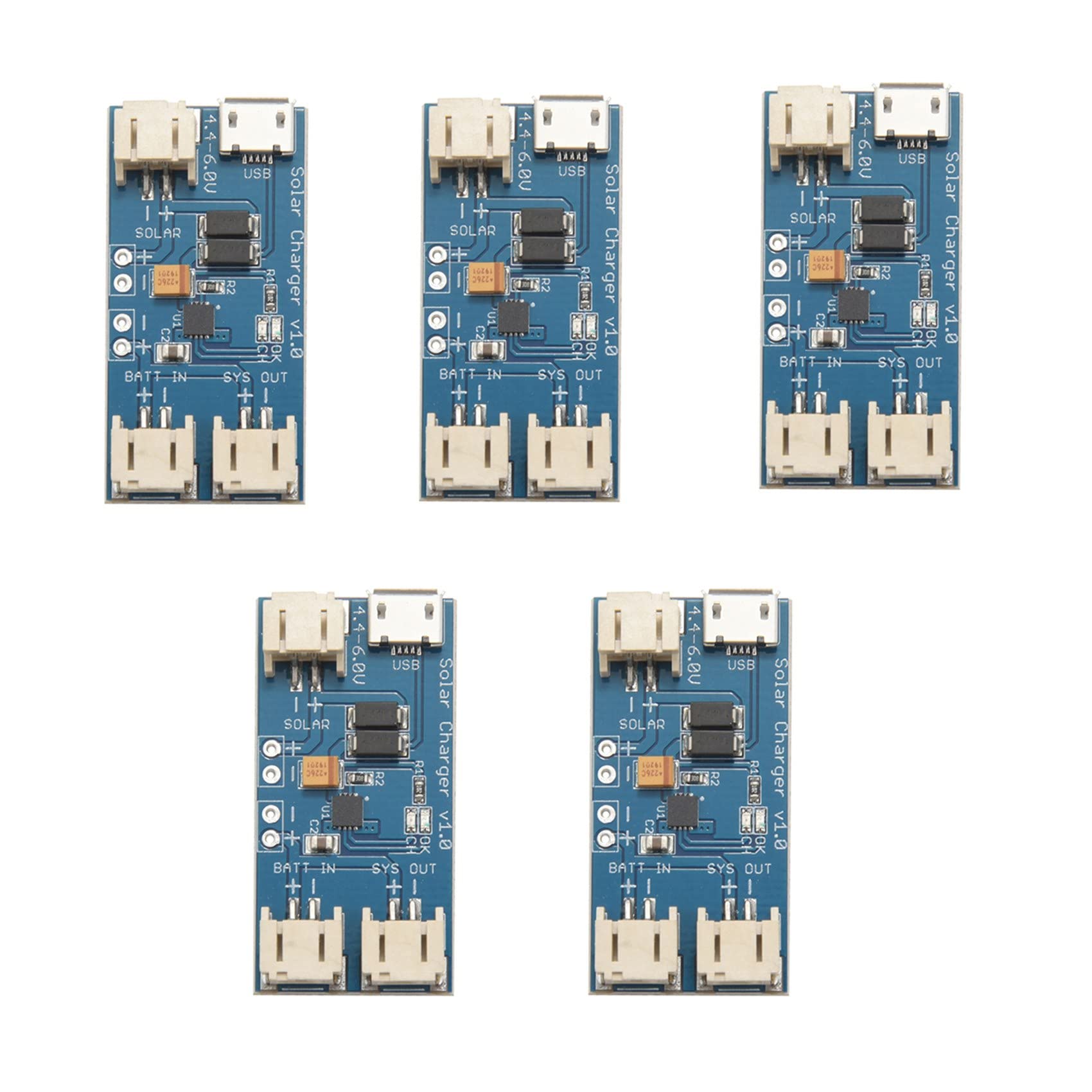 Jnchdghwa Blue 5X Mini Solar Lipo Charger Board Cn3065 Lithium Battery Charger Board Module