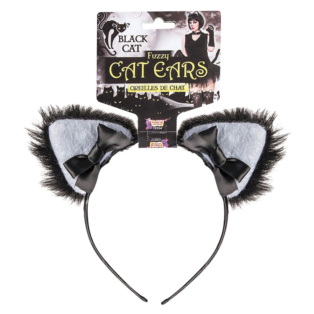 Bristol Novelty Black Cat Furry Ears Headband Halloween Cosplay Roleplay Theme Party Spooky Dress Up Trick or Treat Animal Costume Accessory