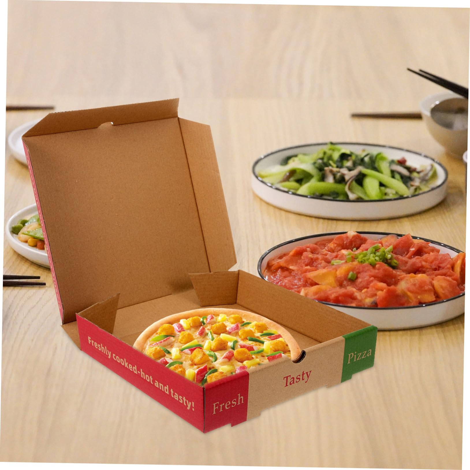 HOLIDYOYO Pizza Boxes Savers Multi-function 8in Brown Pizza Carton for Party Restaurant