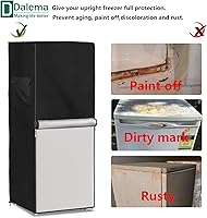Vista 6 de Funda para refrigerador para exteriores, 600D, resistente, 100% impermeable, cubierta vertical para congelador, fundas exteriores para refrigerador.