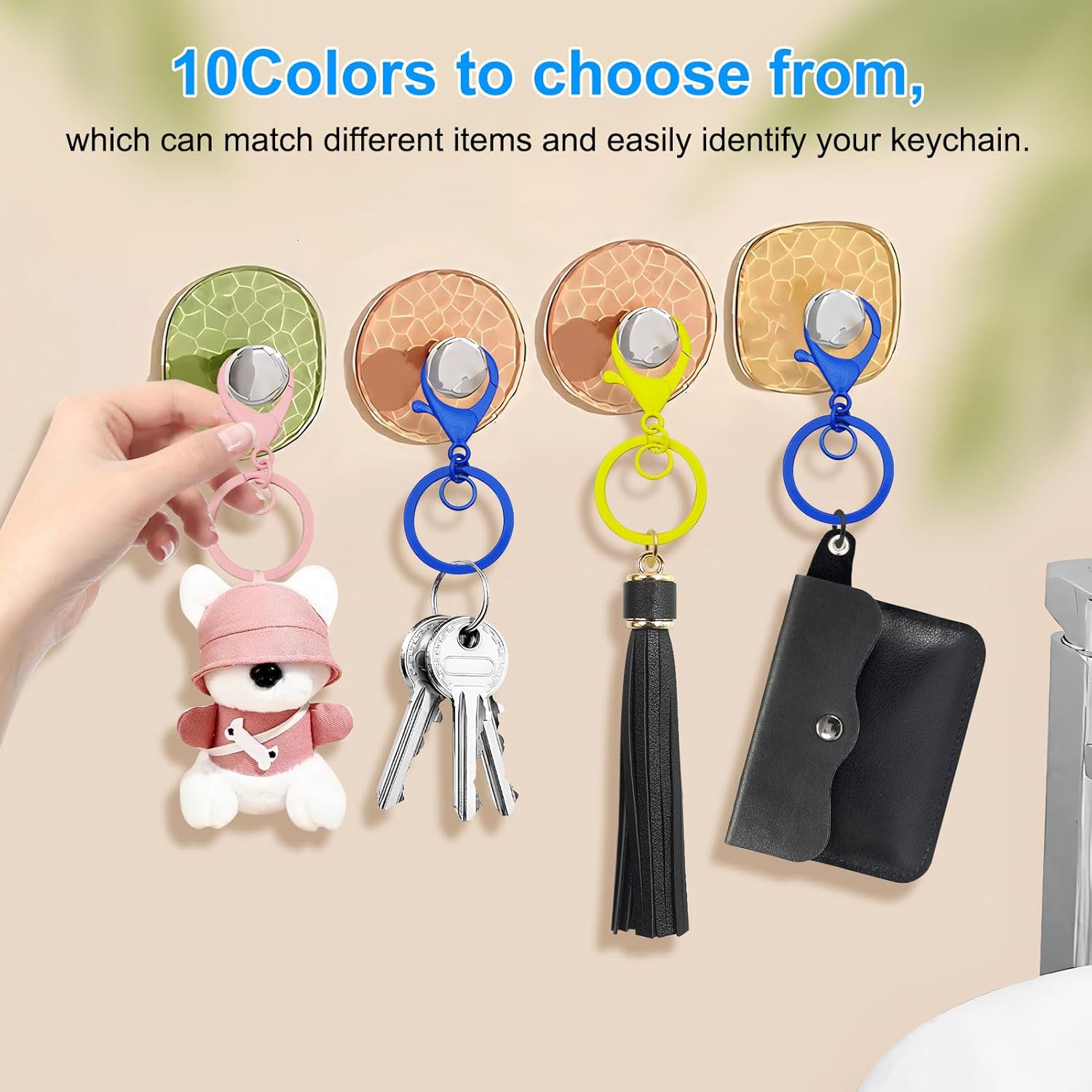 40Pcs Lobster Claw Clasps Keychain for Jewelry Making,10 Colors Swivel Clasps Hook Clips Colorful Metal Lobster Clasp Swivel Trigger Clips with Flat Split Keychain Ring for DIY Craft Key Chain Making - Image 2