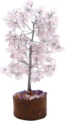 Harmonize Árbol de cuarzo rosa Feng Shui Reiki piedra curativa espiritual Vastu decoración de mesa