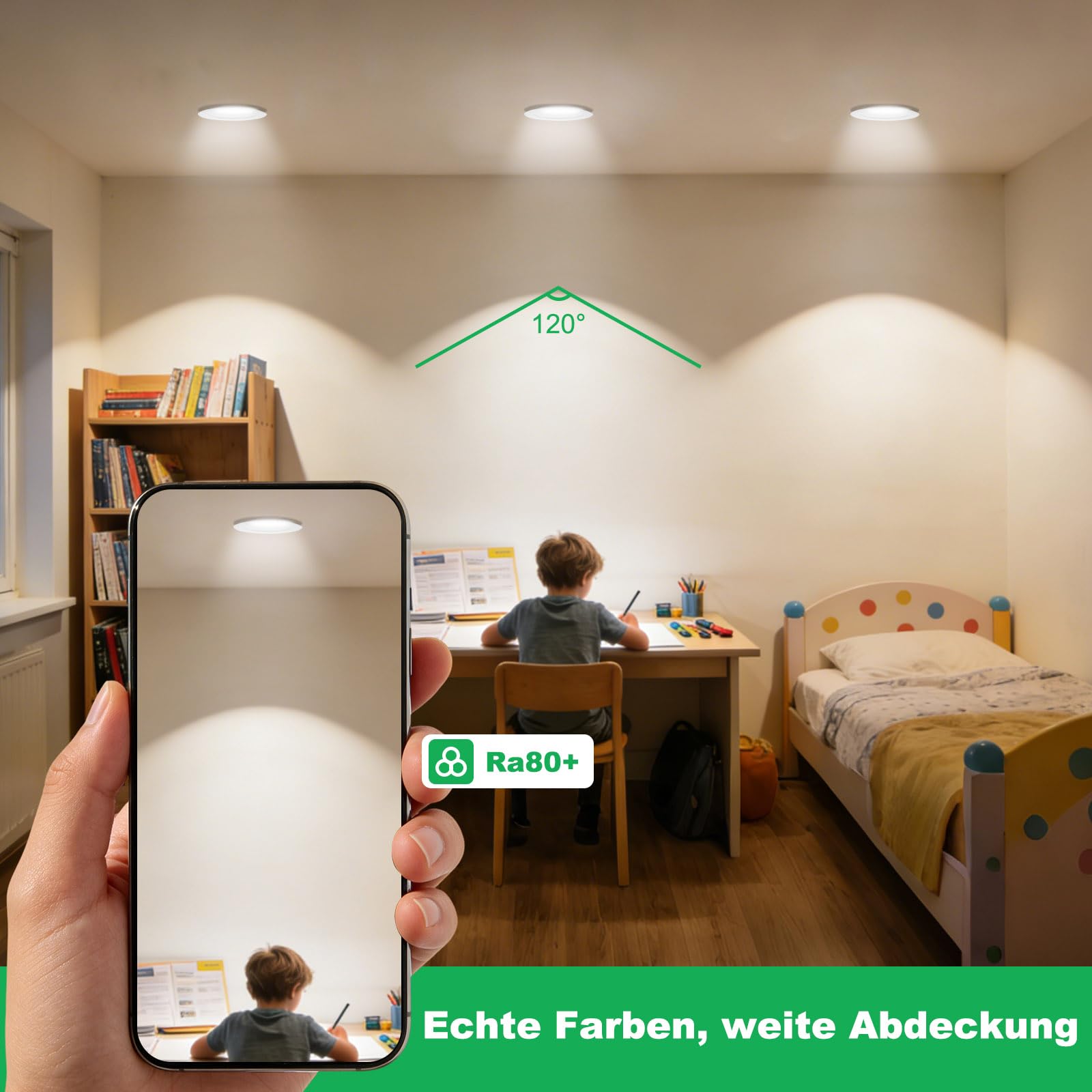LED Einbauleuchten, 7W Dimmbar LED Spots 230V Deckenstrahler mit 68–78 mm Einbaudurchmesser, Warmweiß 3000K Neutralweiß 4000K Kaltweiß 6500K für Küche und Badezimmer, 20er Set | 68–78 mm Einbaudurchmesser, Warmweiß 3000K, Neutralweiß 4000K, Kaltweiß 6500K
