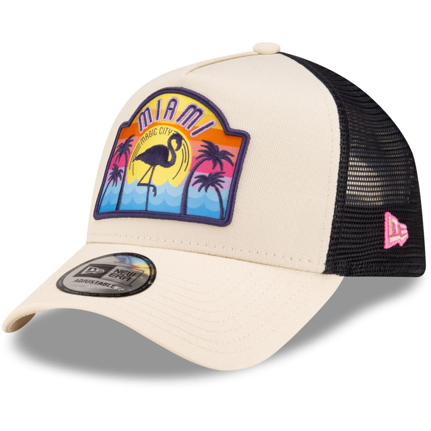 New Era Adult's 9Forty Trucker Branded Baseball Cap Hat Light Beige