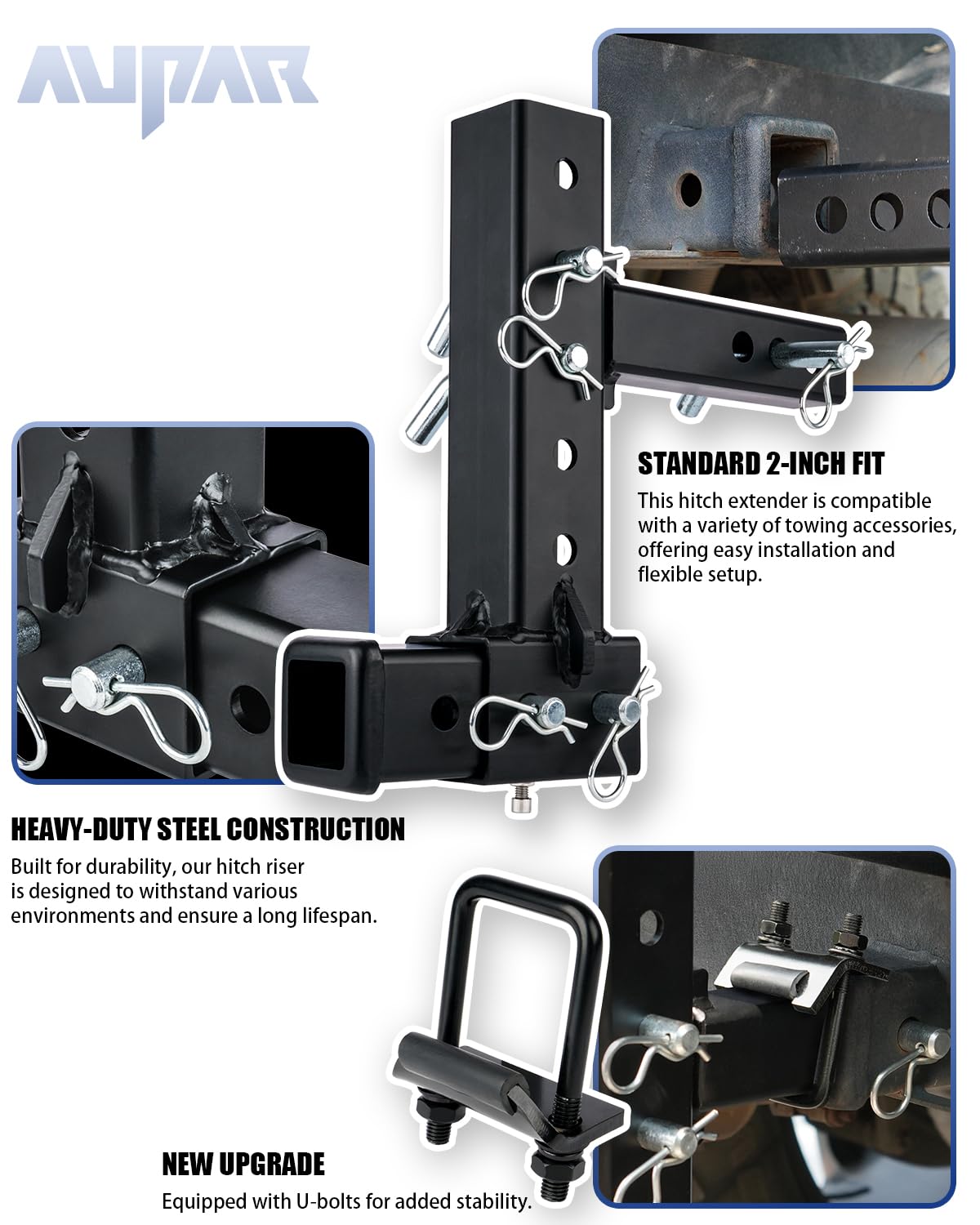 Sell 2" Dual Hitch Receiver Extender Extension 4000 LBS Rise Drop Towing Trailers RV In Rowland - Foto 9