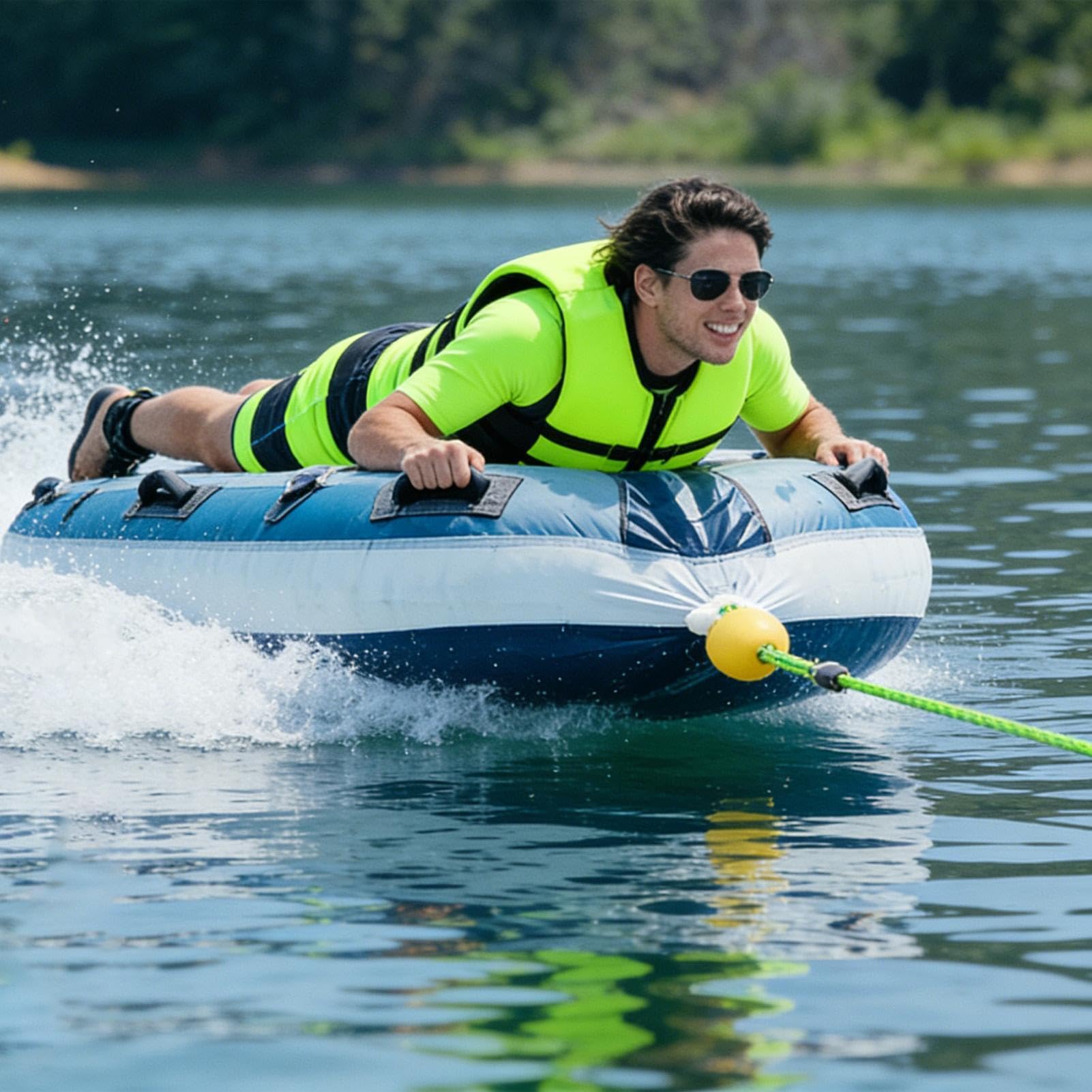 Marine-Abschleppseil, 2 Haken, 4,2 m, robuste schwimmende Kabelleitung, starkes wasserdichtes Zuggeschirr-Kabel, Wassersportzubehör, hochfestes Bootsabschleppseil, sichere Outdoor-Ausrüstung zum