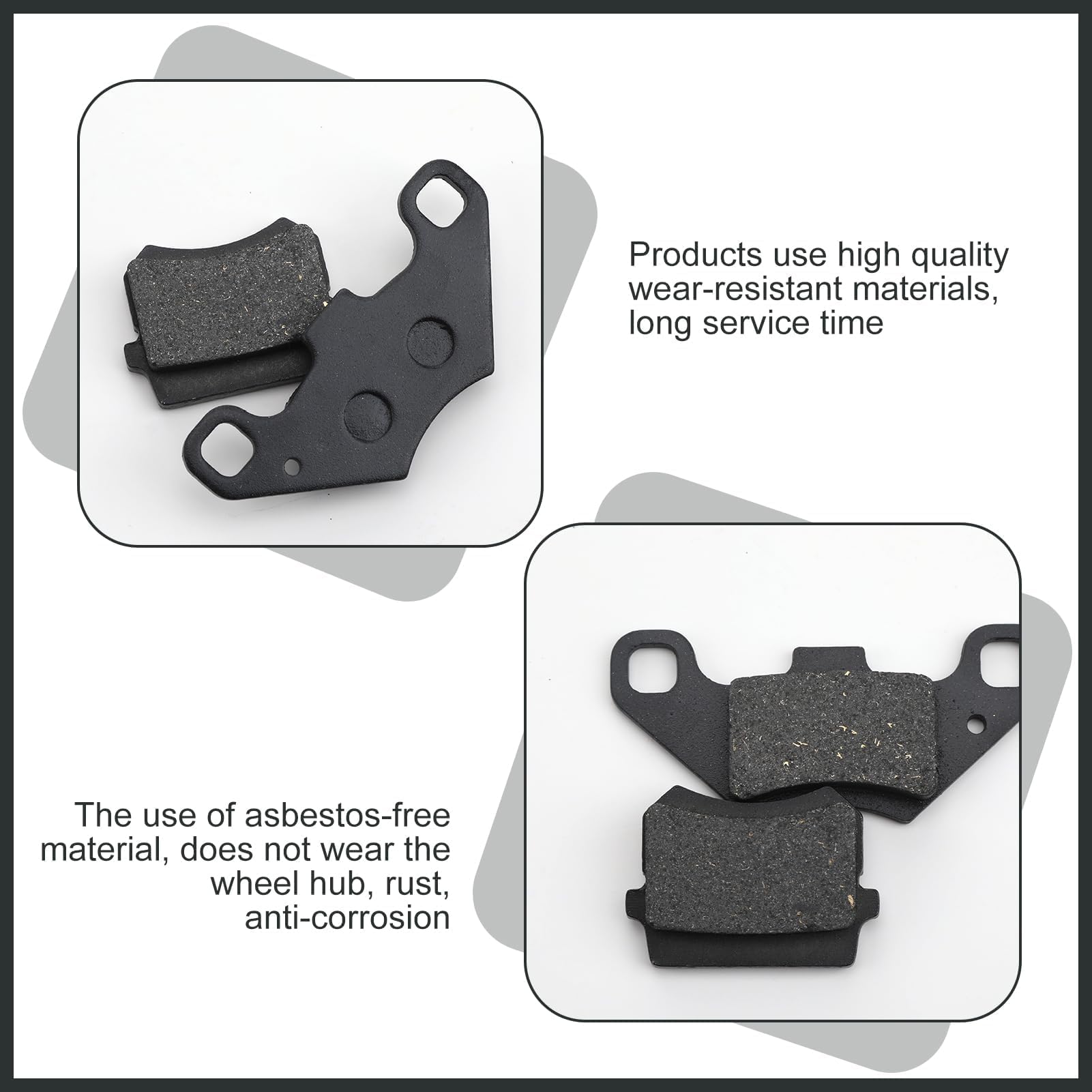4 Stück Ersatz des Hinteren Scheibenbremsbelags Ersatz Für 50cc 70cc 90cc 110cc 125cc 140cc ATV Go Kart Quad Dune Buggy 4 Wheeler, Atv Bremsbeläge Asbestfrei Bike Brake Pads (Schwarz)