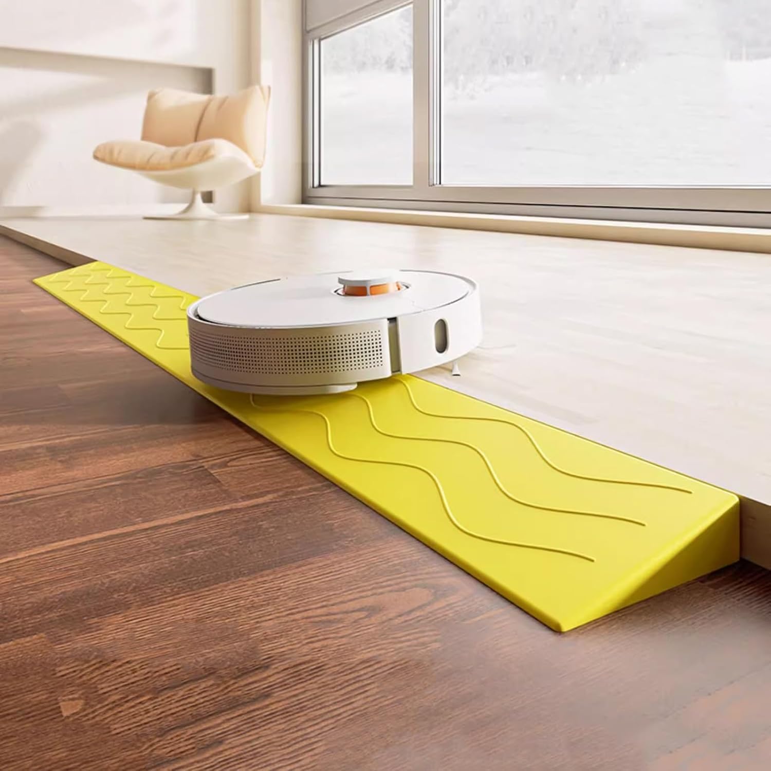 Rampe de seuil de porte plastique pour fauteuils roulants et robots