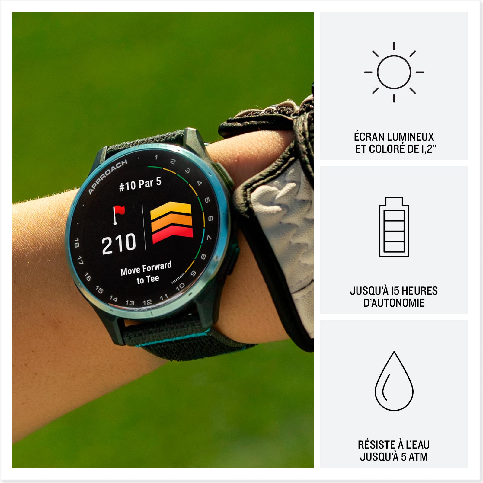 Garmin Approach J1 43mm Junior Teen Golf GPS Watch,Noir