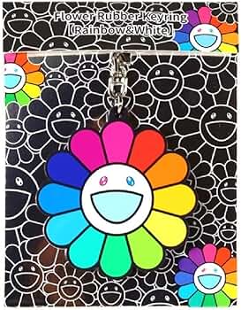 新品 村上隆 お花 ラバー キーホルダー Rainbow ビックサイズ Amazon.co.jp: 村上隆 お花 ラバー キーホルダー Rainbow