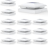 APONUO 12 Pack Solar Post Cap Lights for 4x4 5x5 6x6 Posts - 2 Modes Warm/Cool White, Waterproof Outdoor Fence Deck Patio Garden Decor