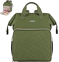 Leudes Knitting Bag Backpack - Large 25L Yarn Storage Organizer for Crochet Projects, Needles & Accessories (Army Green)