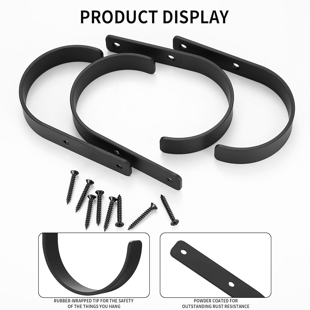 LUPYJI 4 Pack Heavy Duty Garage Hooks Storage Organizer Wall Mount Power And Garden Tool Hangers, For Hanging Ladders, Ropes, Hose, Bulk Items