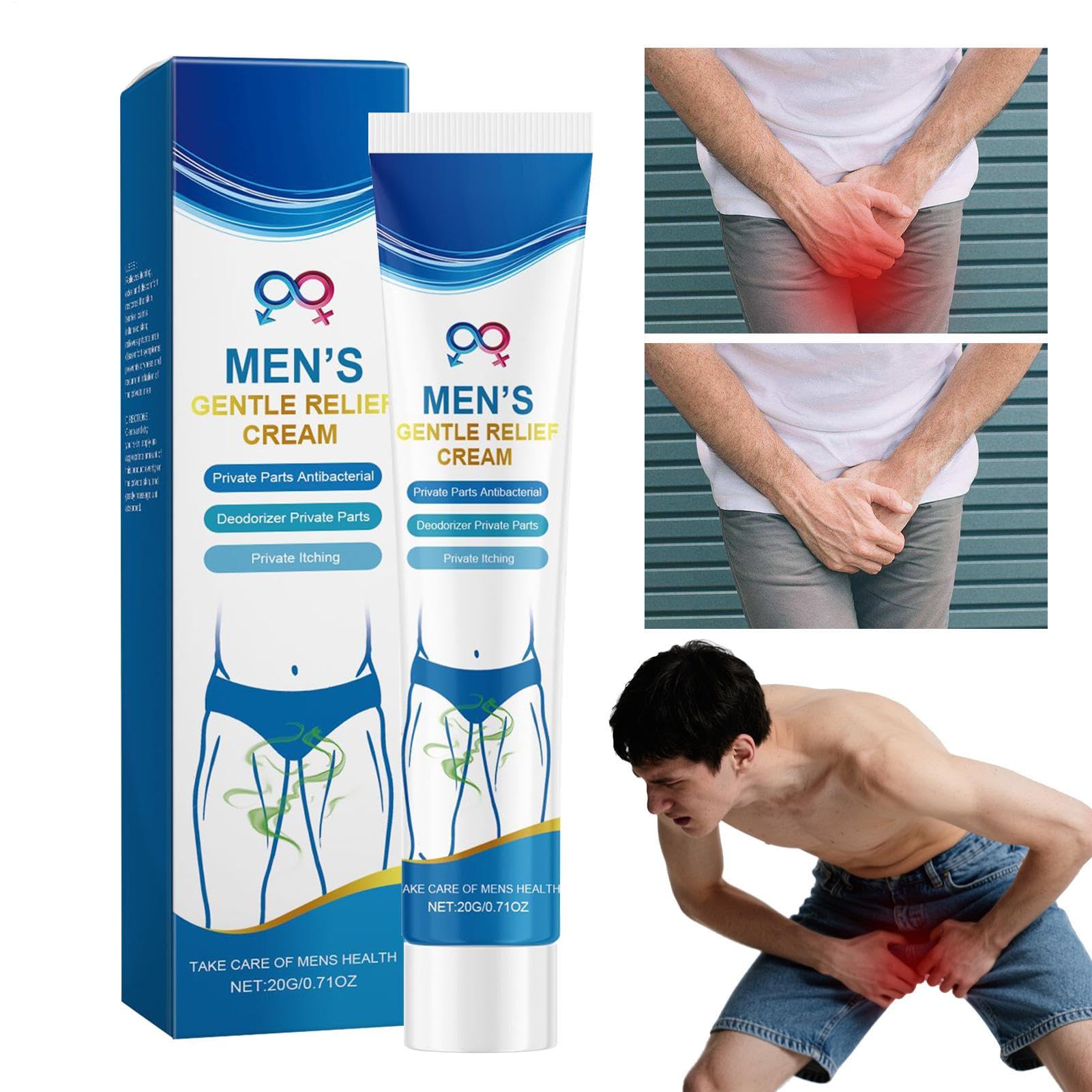 Men's Intimate Area Soothing Cream | Refreshing Daily Care Cream | 20G Refreshing Fast Absorbing Moisturizer for Itch Relief Travel Absorbs Sweat Dryness Home Irritation Moisturizing Redness
