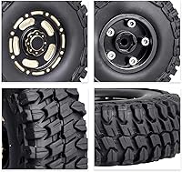 Vista 8 de HobbyPark Ruedas y neumáticos Beadlock de latón 1.0 para piezas de actualización TRX4M 1/18 SCX24 1/24 RC 1/18, juego de 4 (Tipo D)