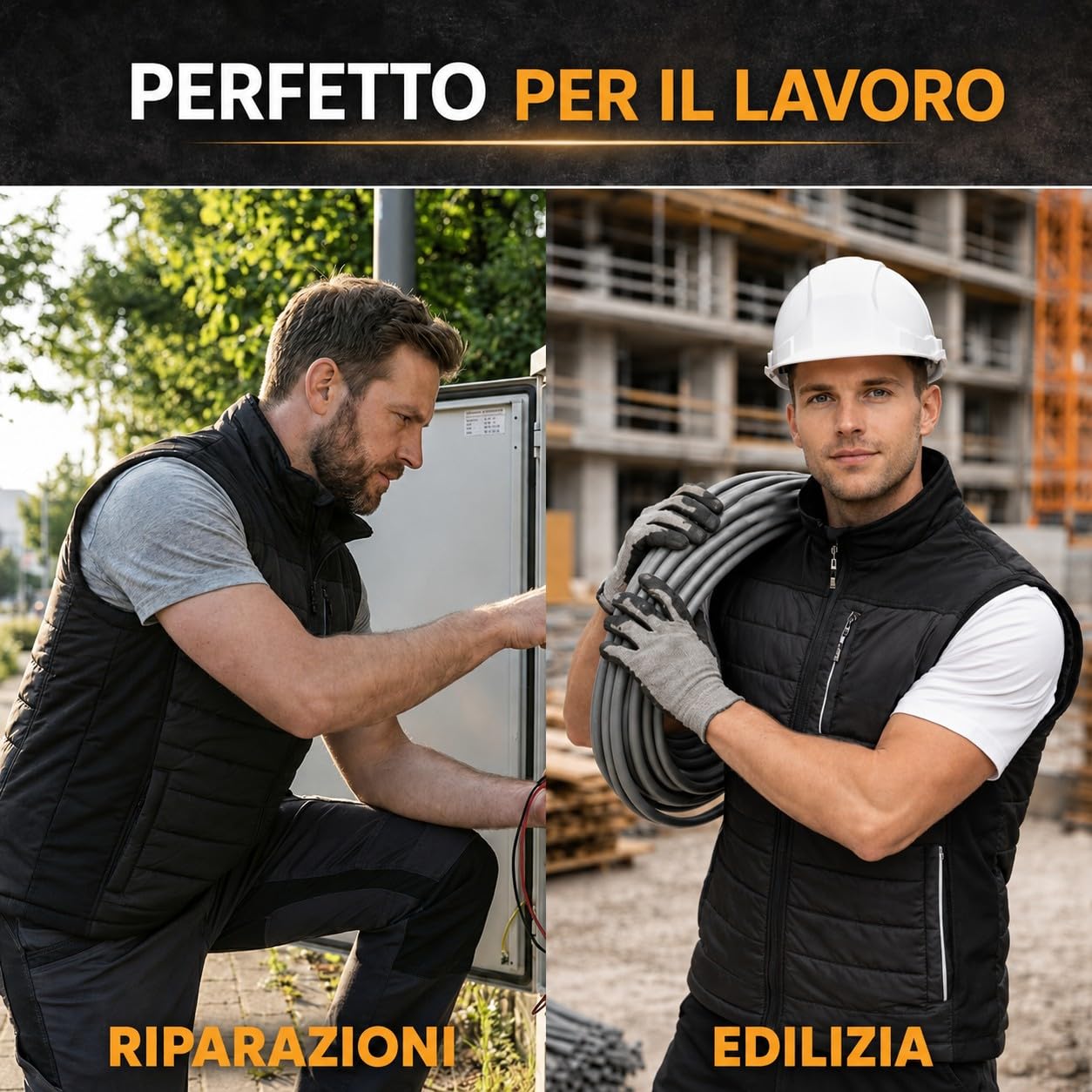 BWOLF DAYTONA Gilet trapuntato da lavoro, con inserti catarifrangenti e tasche funzionali