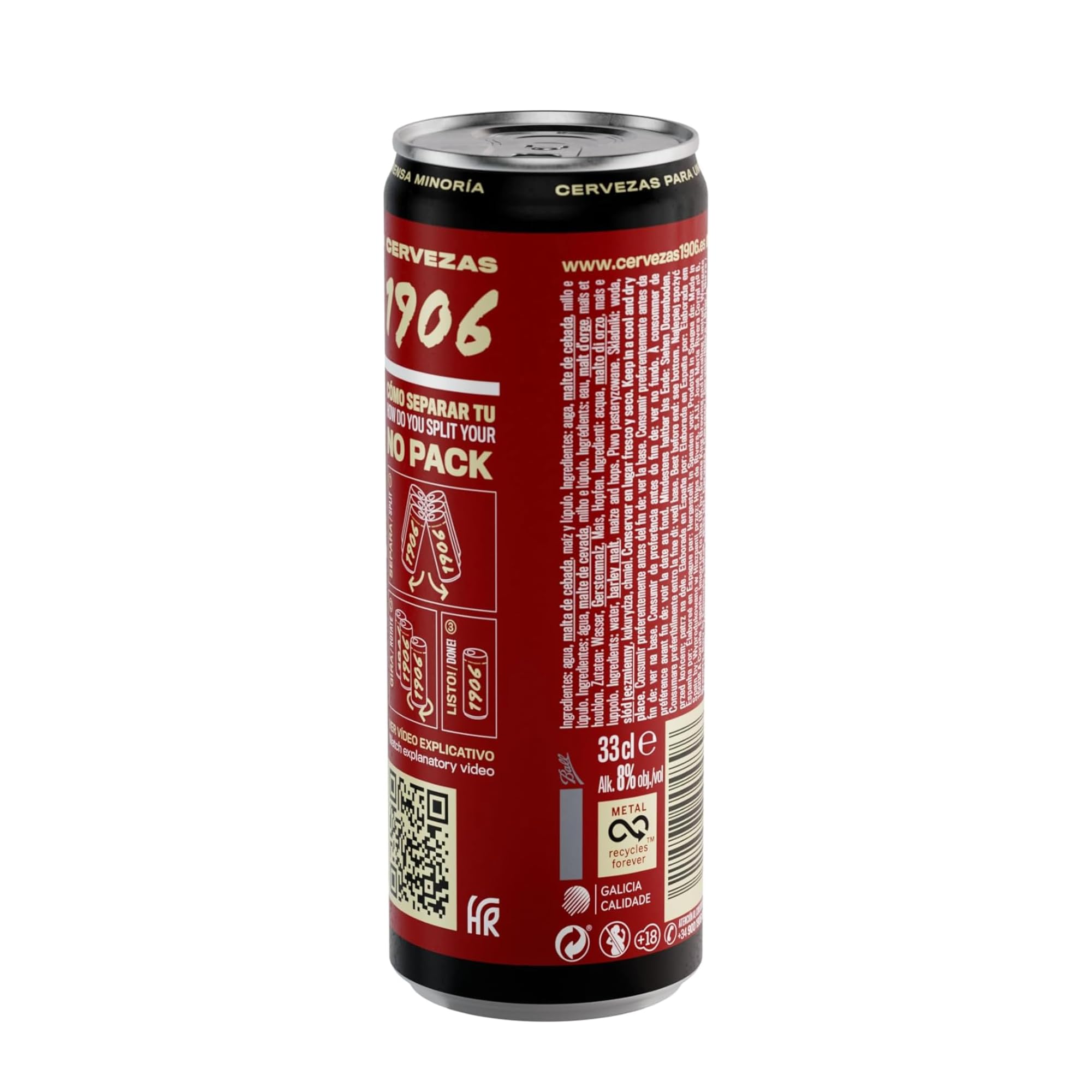 Cerveza Lager Extra 1906 Red Vintage Pack 24 Latas 33 cl 8% Alcohol