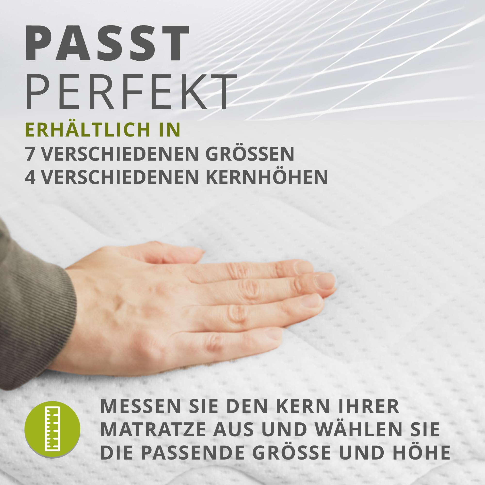 G BETTWARENSHOP – Ersatz Matratzenbezug – waschbarer Matratzenschoner mit Reißverschluss – Allergiker geeignet – Doppeltuch Bezug versteppt 90x200 cm, 20 cm Kernhöhe