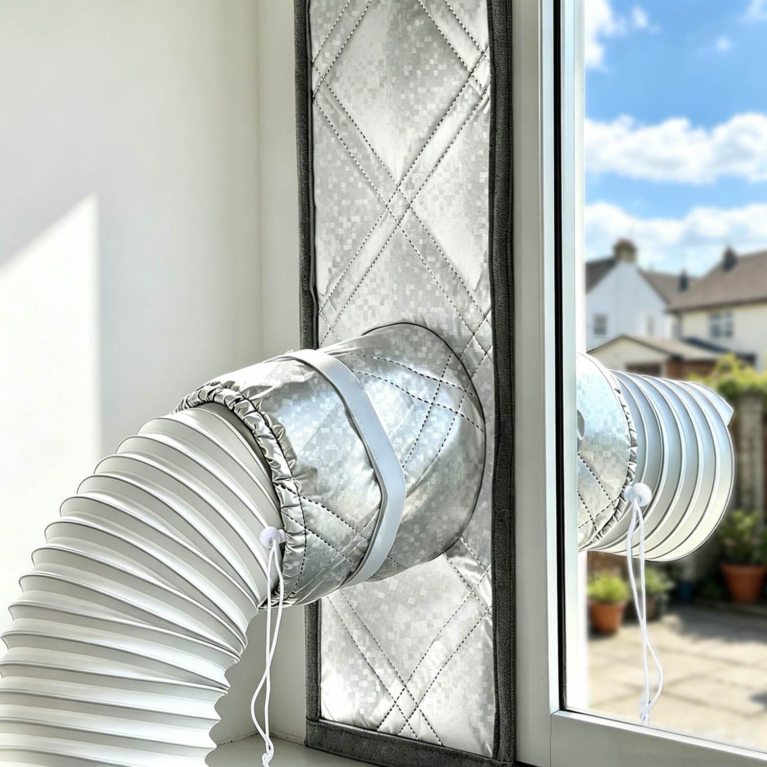 Aozzy 70" Window Seal Kit for mobile AC-3-Layer Thickened Aluminum Foil Cotton&Oxford Fabric,100% Airtight,Thermal Insulation,Adjustable Size,Air Exchange Guards for Sliding Horizontal/Vertical Window