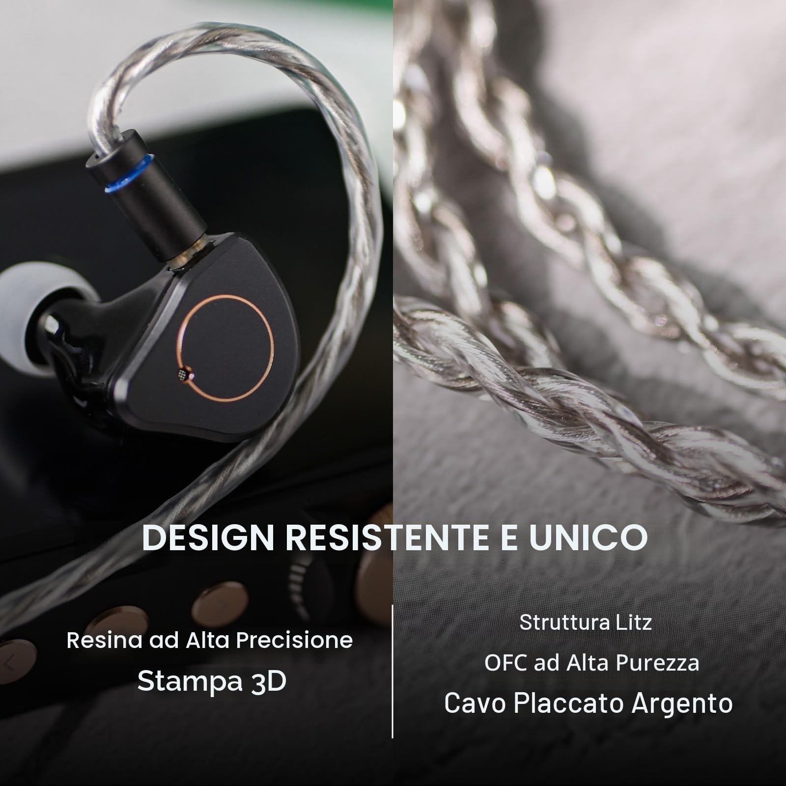 LINSOUL SIMGOT SuperMix 4 1DD+1BA+1Planar+1PZT Cuffie ibride HiFi In Ear Monitor IEM, cuffie da gioco cablate OFC placcato in argento per musicisti audiofili