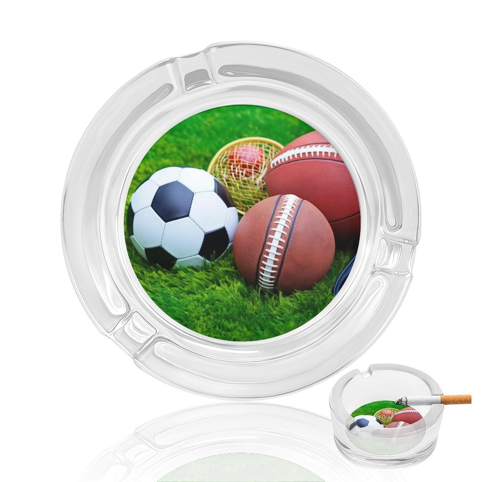 Cendrier en verre thématique sport pour vos soirées barbecue en terrasse
