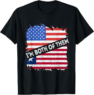 Liberia Flag USA I'm Both Of Them Liberian Pride America T-Shirt