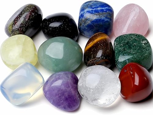 MAIBAOTA Cristales de chakra, cristales naturales a granel, cristales pulidos, piedras de cristal, piedras preciosas naturales, relleno de jarrón,