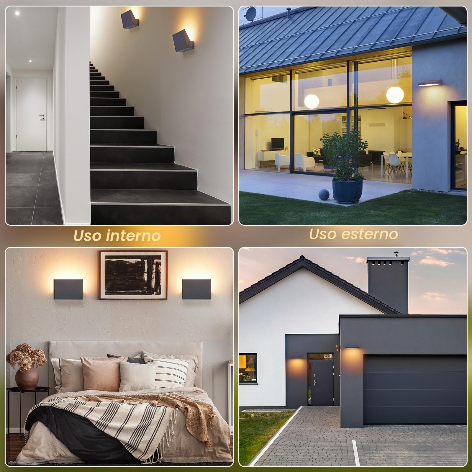Lampada da Parete LED per Esterni, 11W, Moderata, Antracite, IP65, per Balcone, Terrazza, Garage