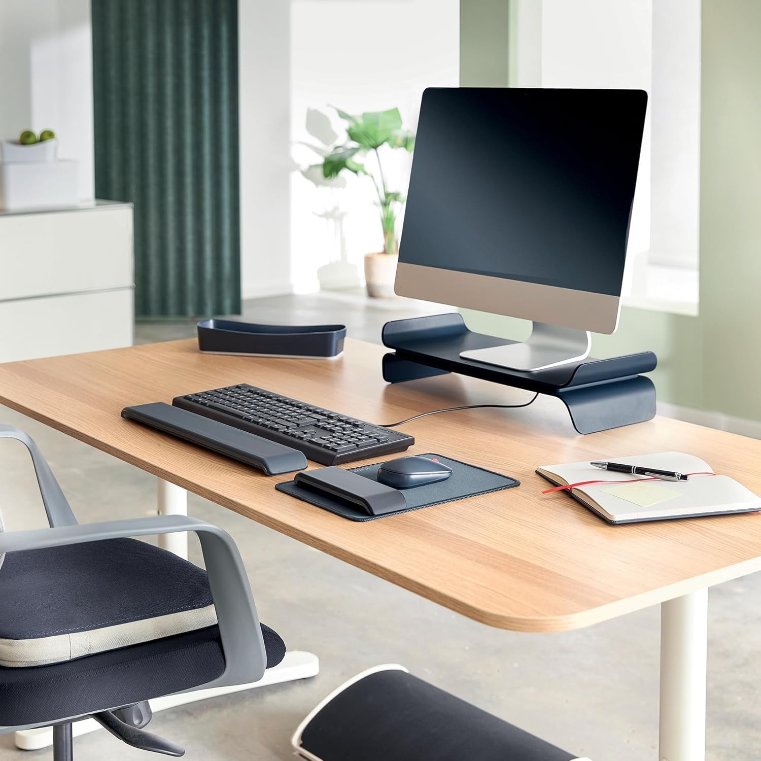 Leitz Ergo Supporto per Monitor Regolabile con 2 Impostazioni di Altezza, 20,9 x 11,2 x 48,3 cm, Grigio Velluto, 65040089