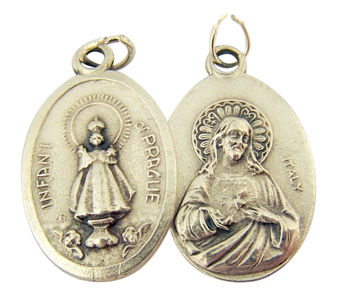 Catholic Patron Saint Medals Silver Toned Base, 1 Inch, Set of 2, Silver — view 15