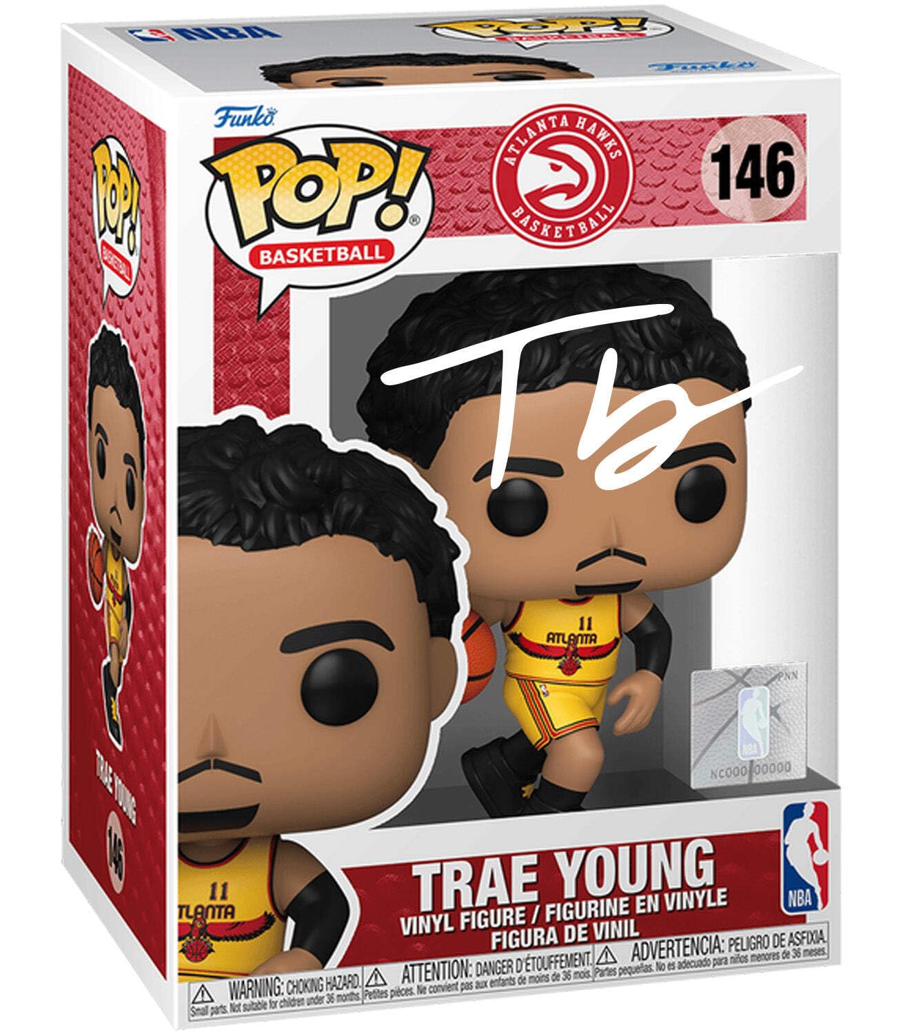 スポーツ Funko Pop! Trae Young #146 Atlanta Hawks Trae Young #146 Facsimile Signed Reprint Laser Autographed Funko