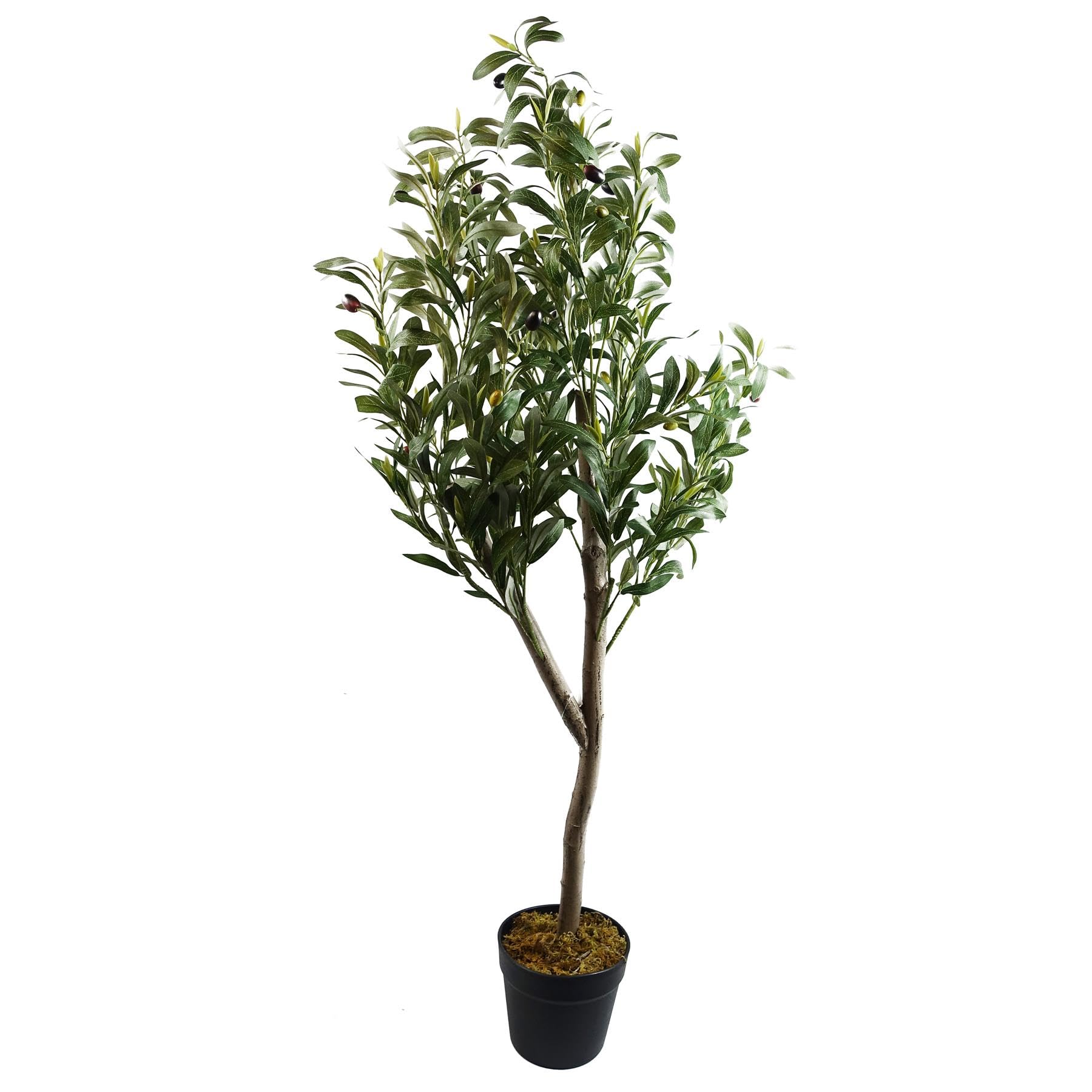 Amazon.de: Leaf Design UK Schwarzer Kunststofftopf, 120 cm, knstlicher  Olivenbaum mit Holzstamm