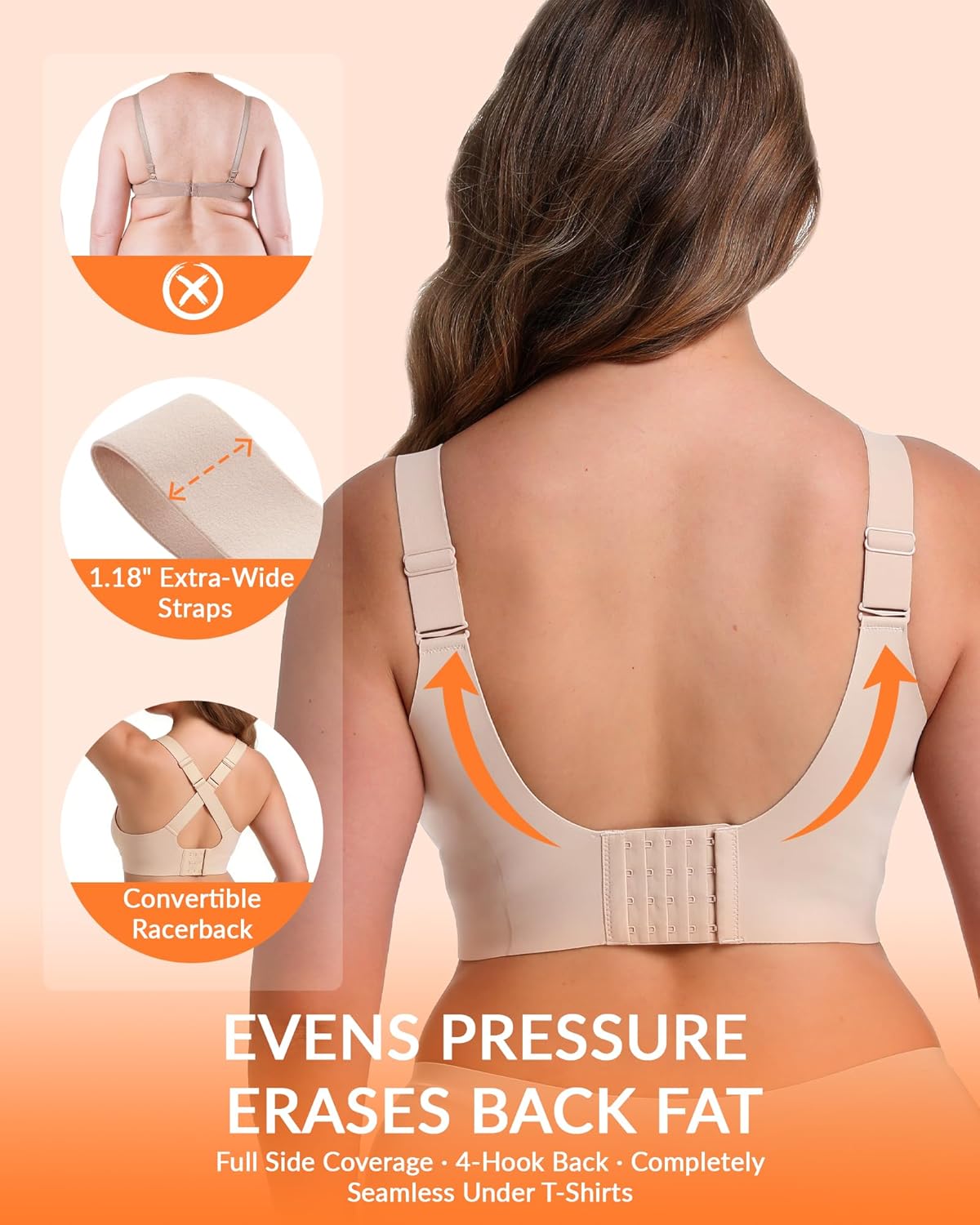 Jelly Wireless Push Up Lift Bras for Women No Underwire Anti-Sag Back Support Full Coverage Older Women Plus Size - Image 4