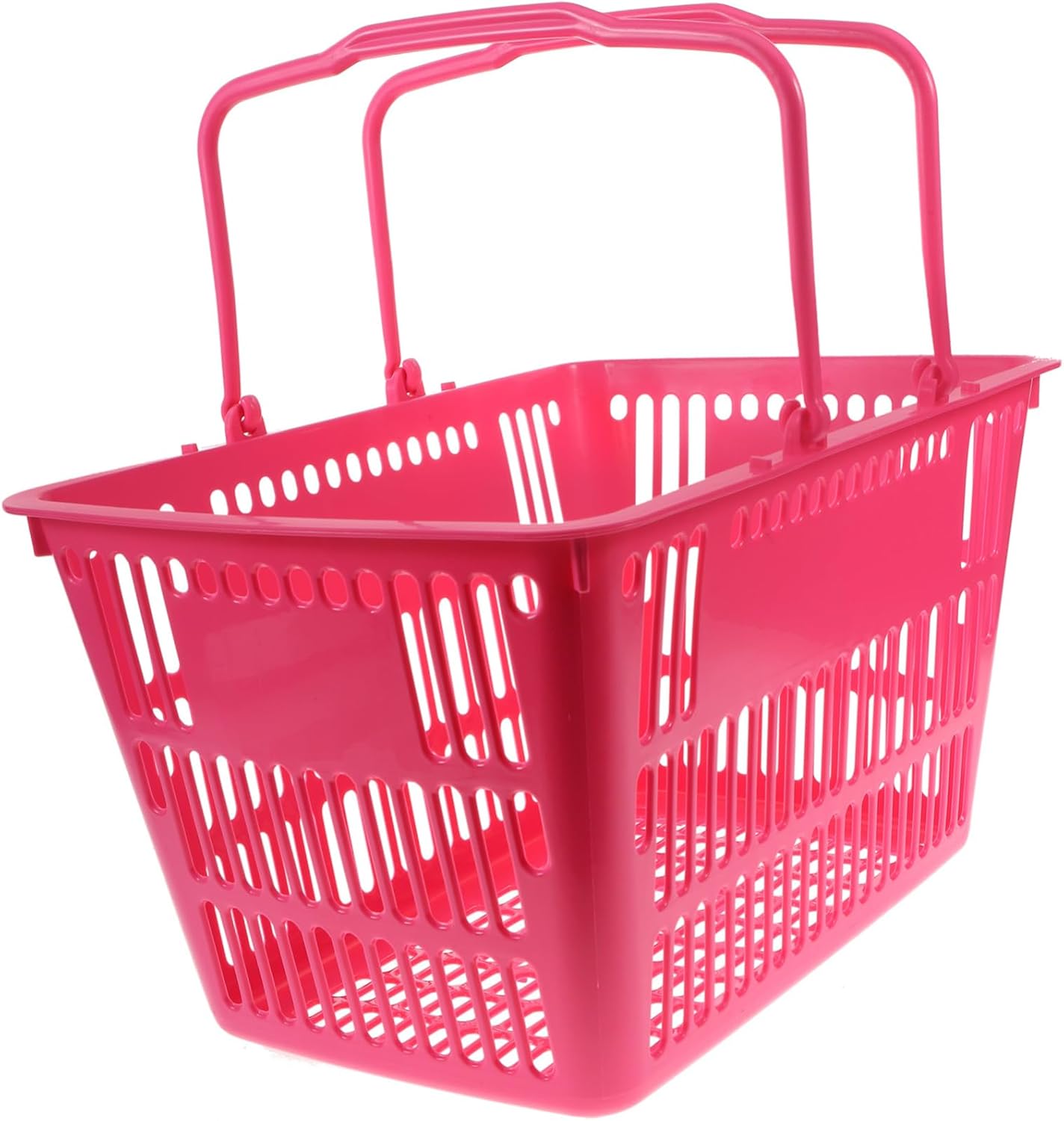 Ciieeo Thickened Plastic Desktop Basket with Ergonomic Handle Handheld Sundries Organizer for Supermarket Snack Shop Fruit Store Storage Lightweight Commercial Grocery Container