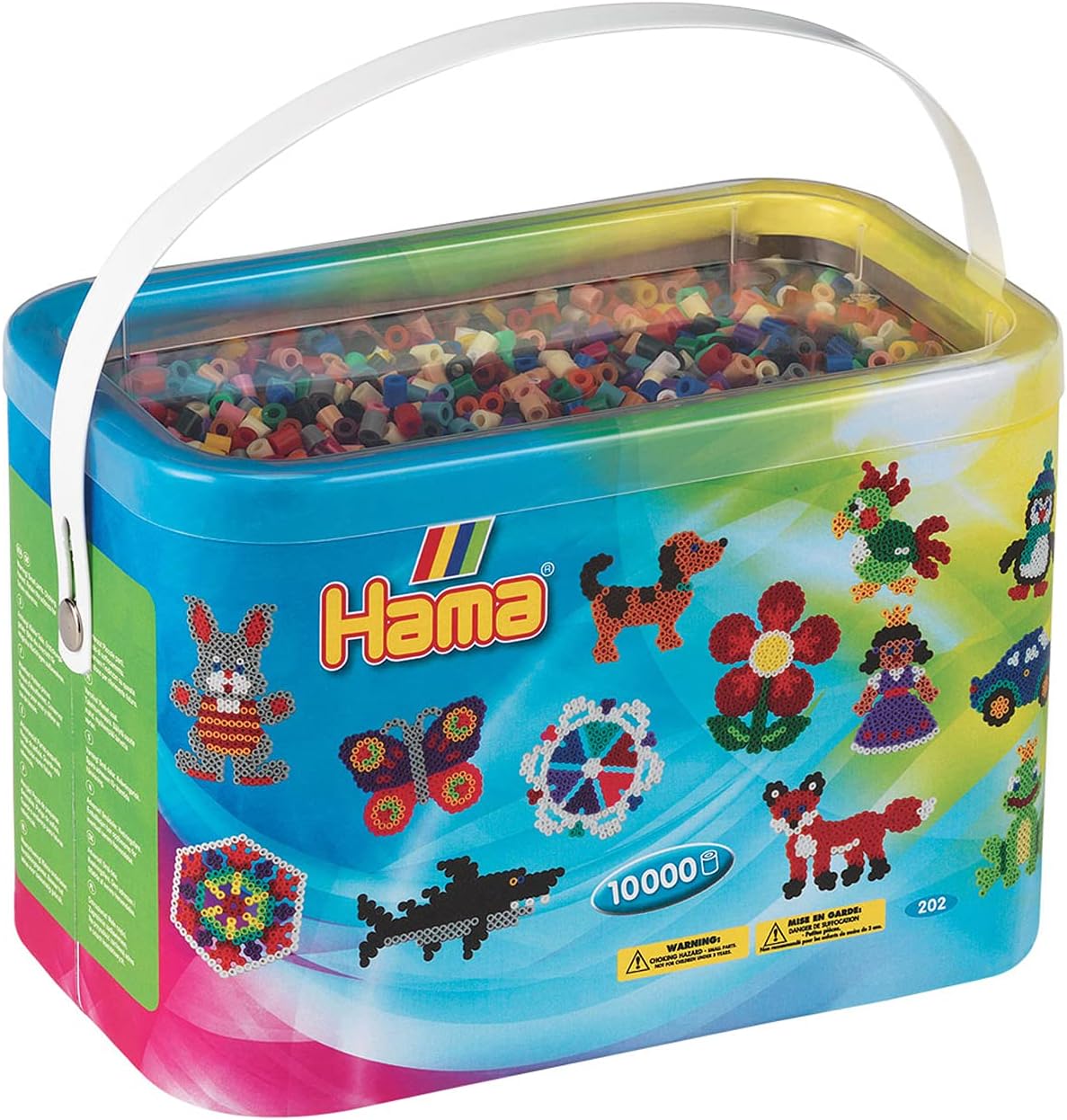 BARIL DE 10000 PERLES À REPASSER HAMA - TAILLE MID - MULTICOLORE - LOISIR CRÉATIF ENFANT 5-9 ANS