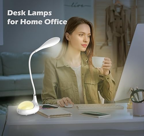 Miniatura 5 de Lámpara de escritorio LED, lámpara de lectura regulable 2 en 1, lámparas de escritorio táctiles para oficina en casa, dormitorio con 3 modos de