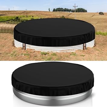 Mindsoft 9 ft Round Stock Tank Pool Cover 210d Oxford Cloth Protector for Above Ground Pools, Summer Pool Hot Tub Cover Heavy Duty Waterproof Dustproof Windproof with Accessories