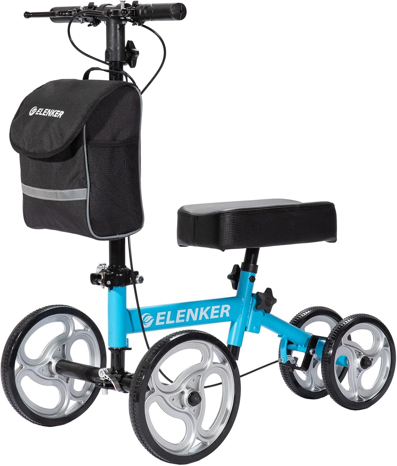 ELENKER Steerable Knee Walker with 10" Front Wheels Deluxe Medical