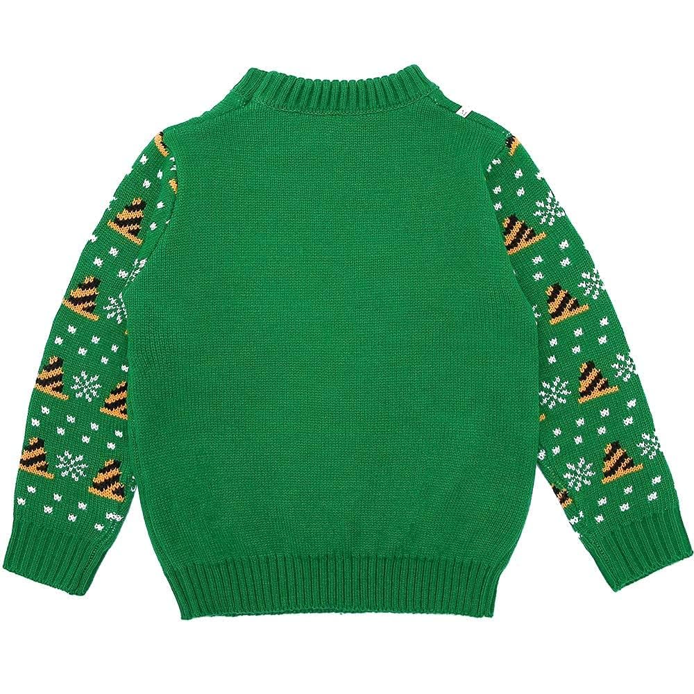 Rocksir Dziecięcy sweter z dzianiny z kreskówki, zimowy świąteczny sweter z okrągłym dekoltem dla malucha