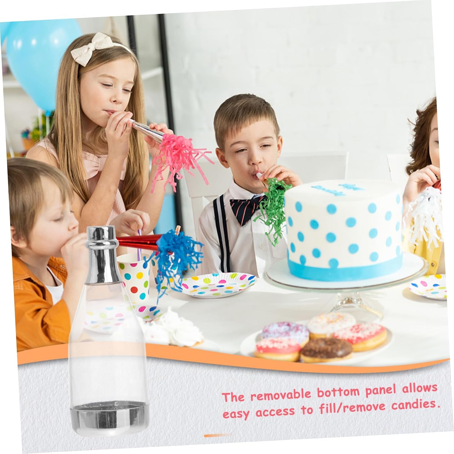 12pcs European Style Creative Plastic Candy Bottle Box for Baby Shower Party Favors Colorful Sweets Holder Lids