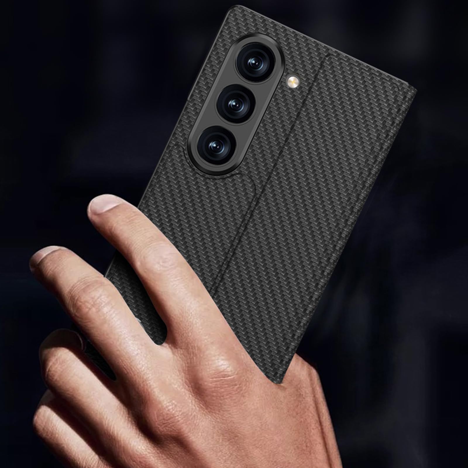 Skórzane etui do Samsung Galaxy Z Fold 6, z osłoną ekranu z klapką i funkcją stojaka, etui folio na całą obudowę, odporne na zarysowania, srebrne