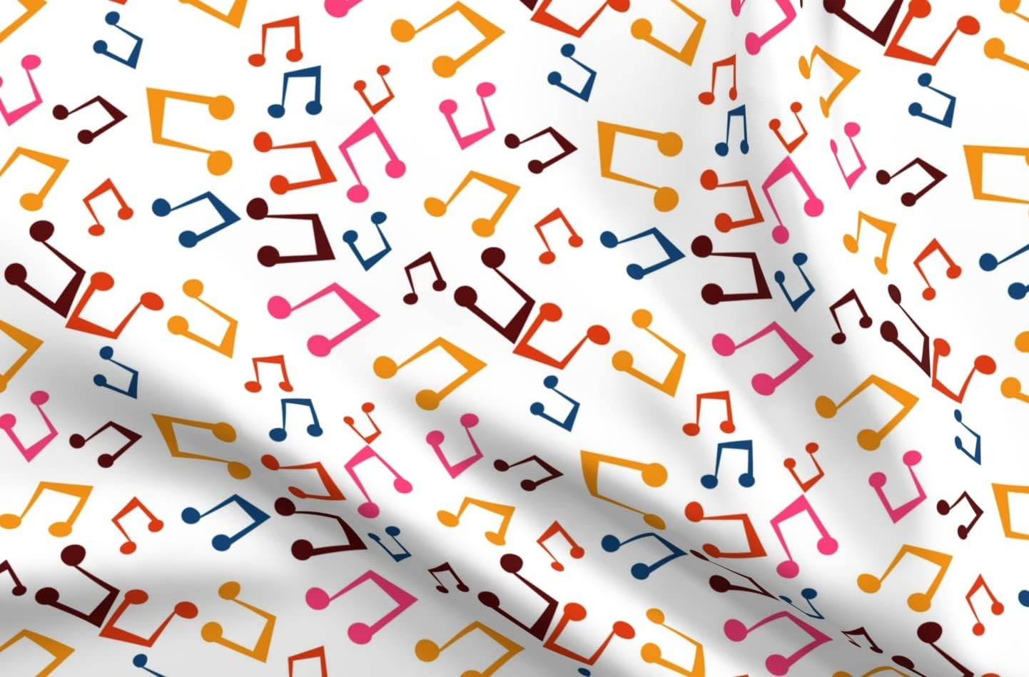 Spoonflower Fabric - Mix Music Musical Notes Printed on Denim Fabric by The Yard - Bottomweight Apparel Home Decor Upholstery
