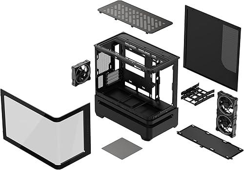 Miniatura 26 de ASUS Prime AP202 ARGB - Carcasa para PC mATX negra con vidrio curvado totalmente templado, admite tarjetas gráficas de hasta 16.535 in de largo,