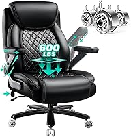 Indulgear 600lbs Heavy Duty Big & Tall Office Chair: 5D Flip Arms, Lumbar Support, Pocket Spring Cushion, Dual Rubber Wheels