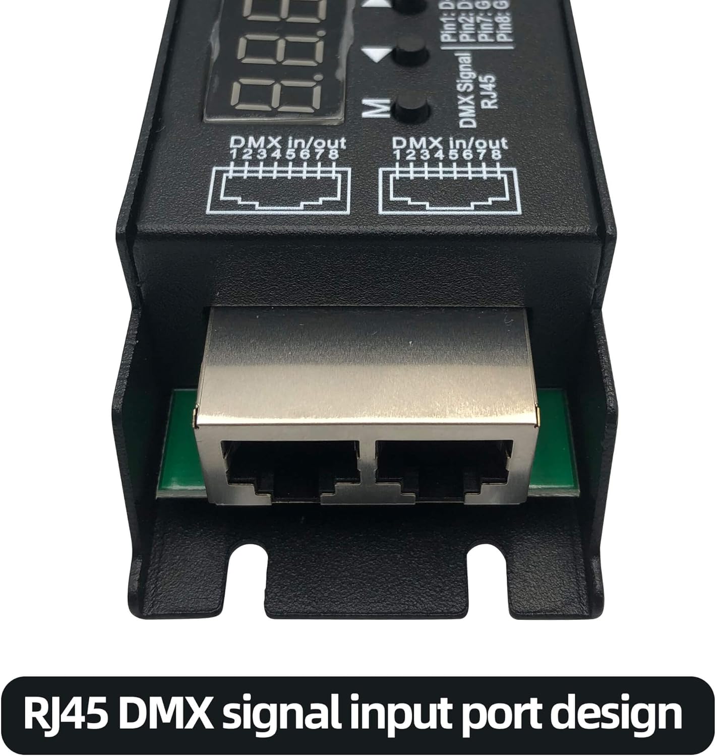 5 Channel DMX Decoder with RDM Digital Display,DMX512 Dimmer Driver PWM RGBCCT LED Controller for RGBWW RGBW or 5group White lightstrips LED Module Light Input 12V-48VDC